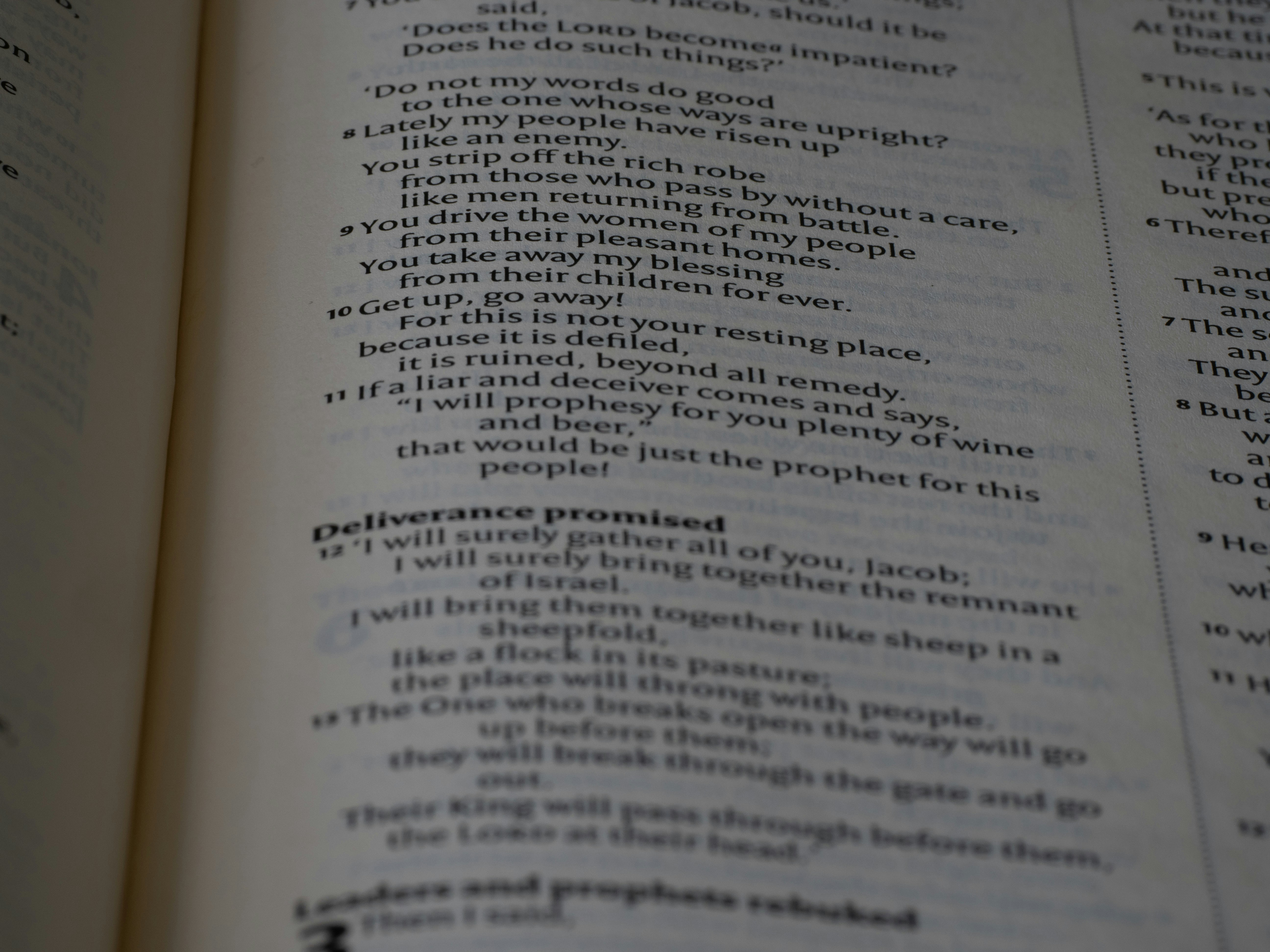 a close up of an open book with words on it