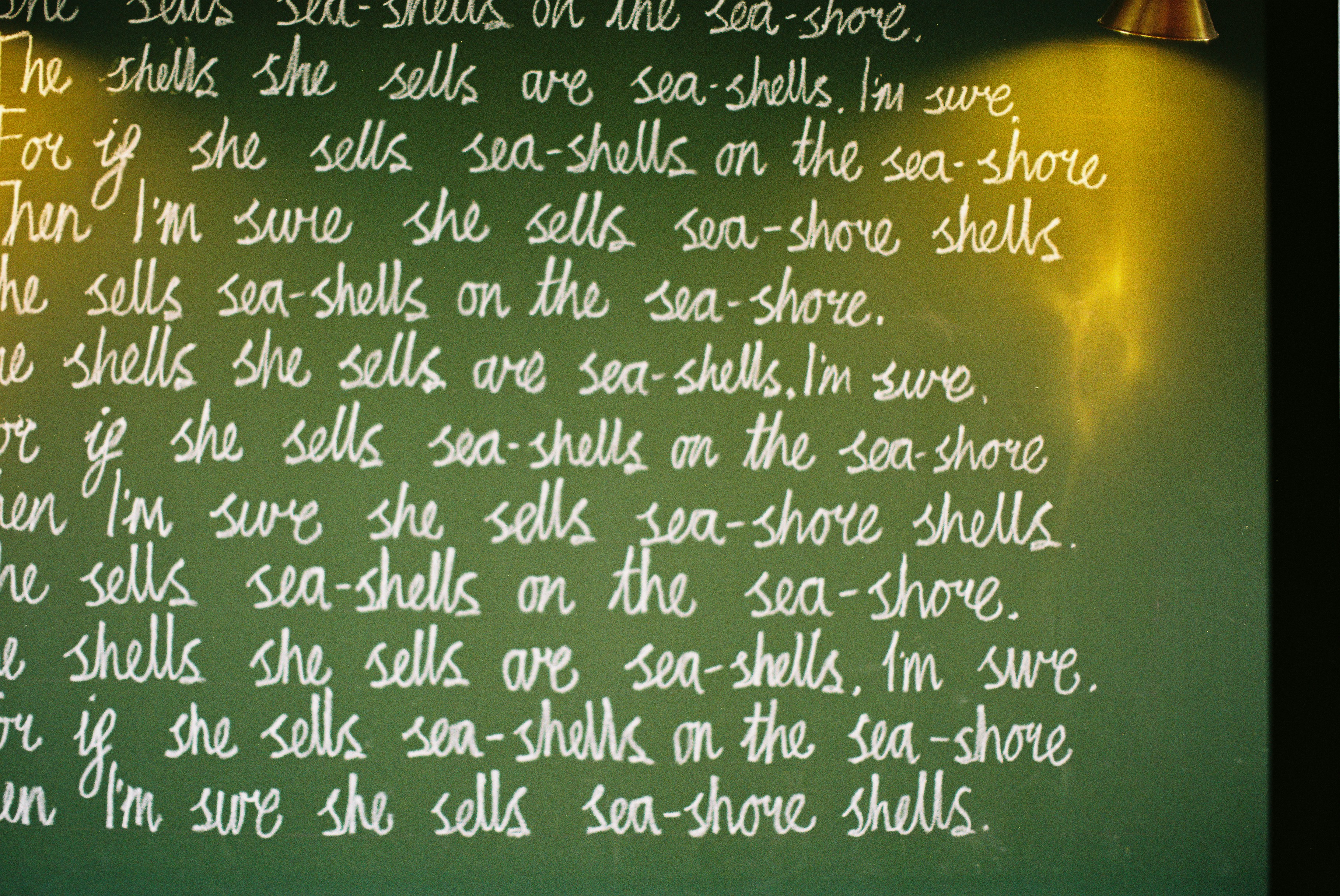 ❓ FAQ by School Play Scripts She sells sea-shells on the sea-shore text.