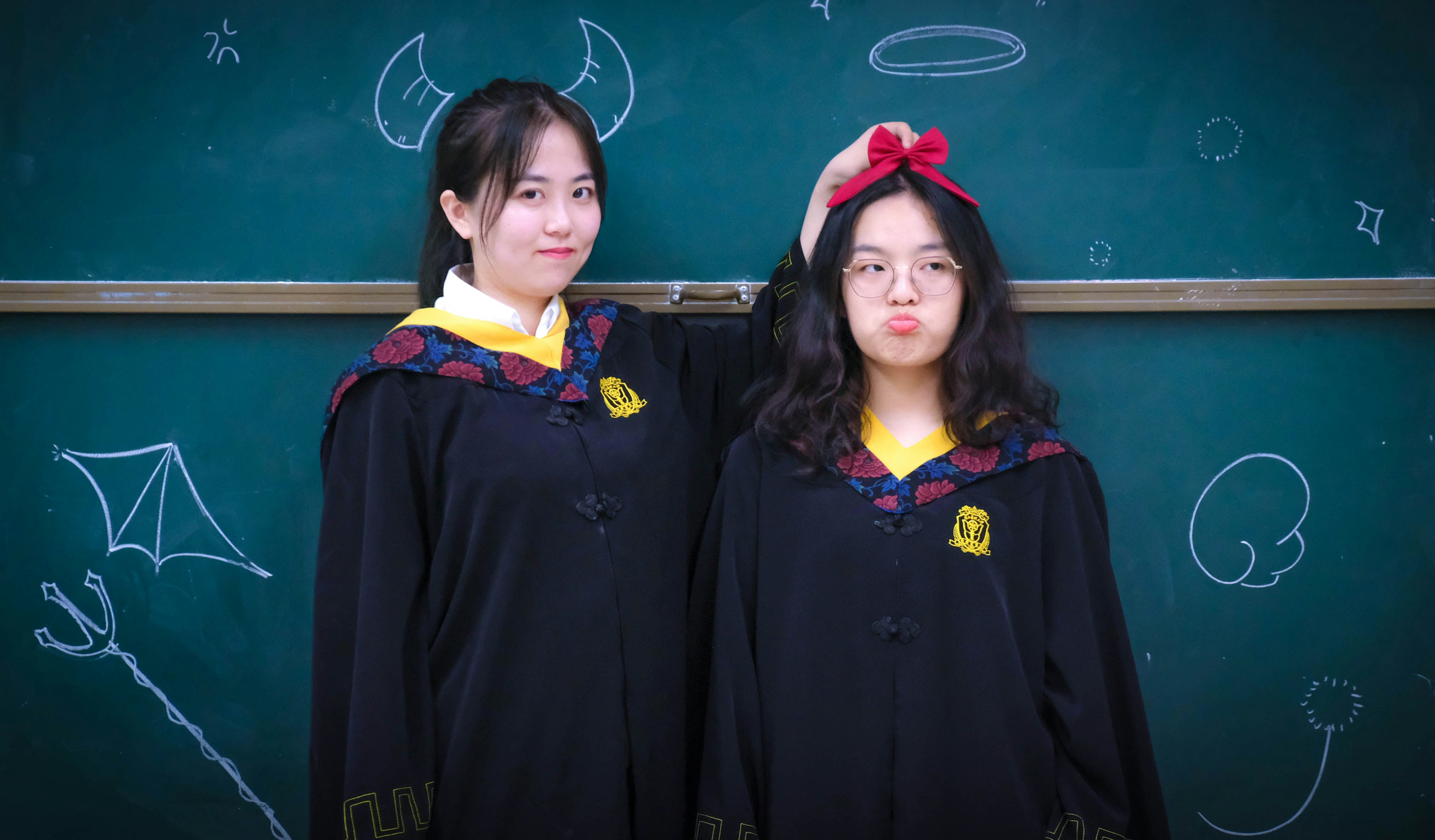 Costume ideas for school play productions by School Play Scripts a couple of women in front of a chalkboard